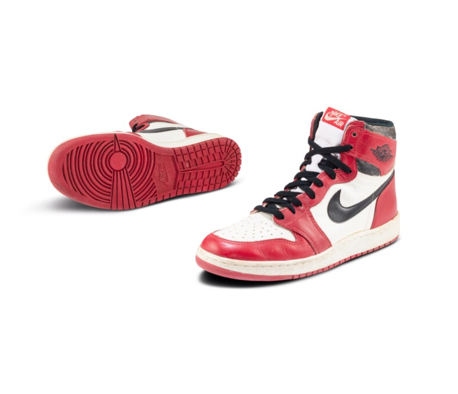 NIKE, NIKE AIR JORDAN 1 RETRO HIGH, US 11 КОЖА, ХЛОПОК, РЕЗИНА 1985 г.