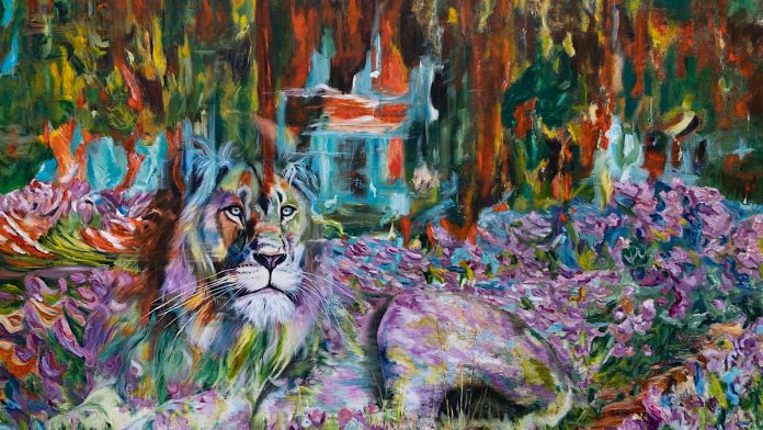 Карла Кьюзано в галерее Liquid Art System на Капри в диалоге с великими мастерами через взгляд льва